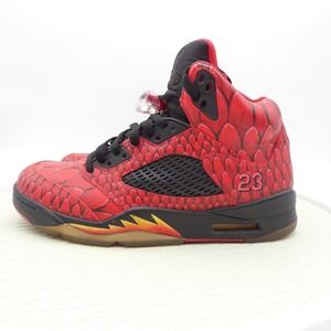 Air Jordan 5 Retro Custom Red Dragon Scale Sneakers 136027-120 Mens 9.5
